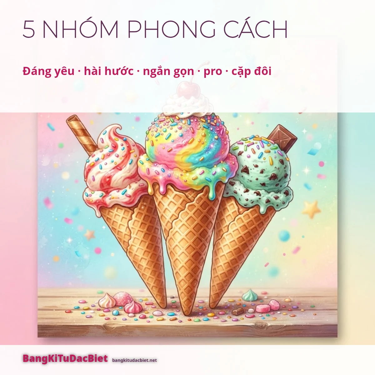 Bảng tên Gunny kí tự đặc biệt chia 5 nhóm phong cách