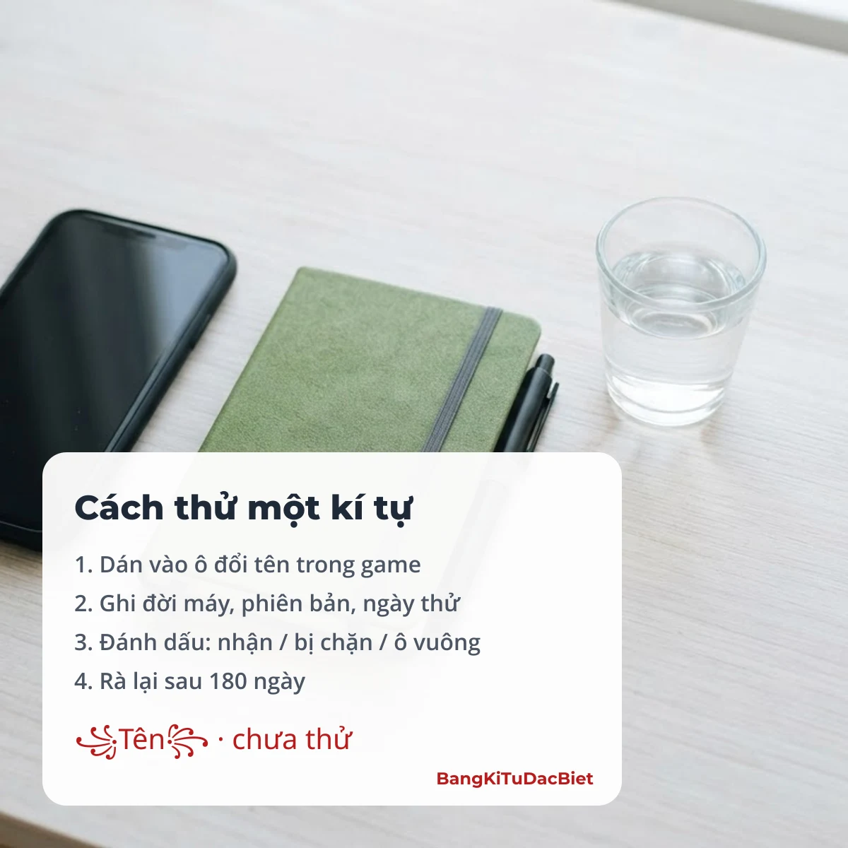 Quy trình kiểm chứng kí tự của BangKiTuDacBiet: dán, ghi máy và phiên bản, đánh dấu kết quả